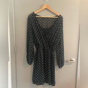 ☃️ White House Black Market Polka Dot Dress Cold Shoulder